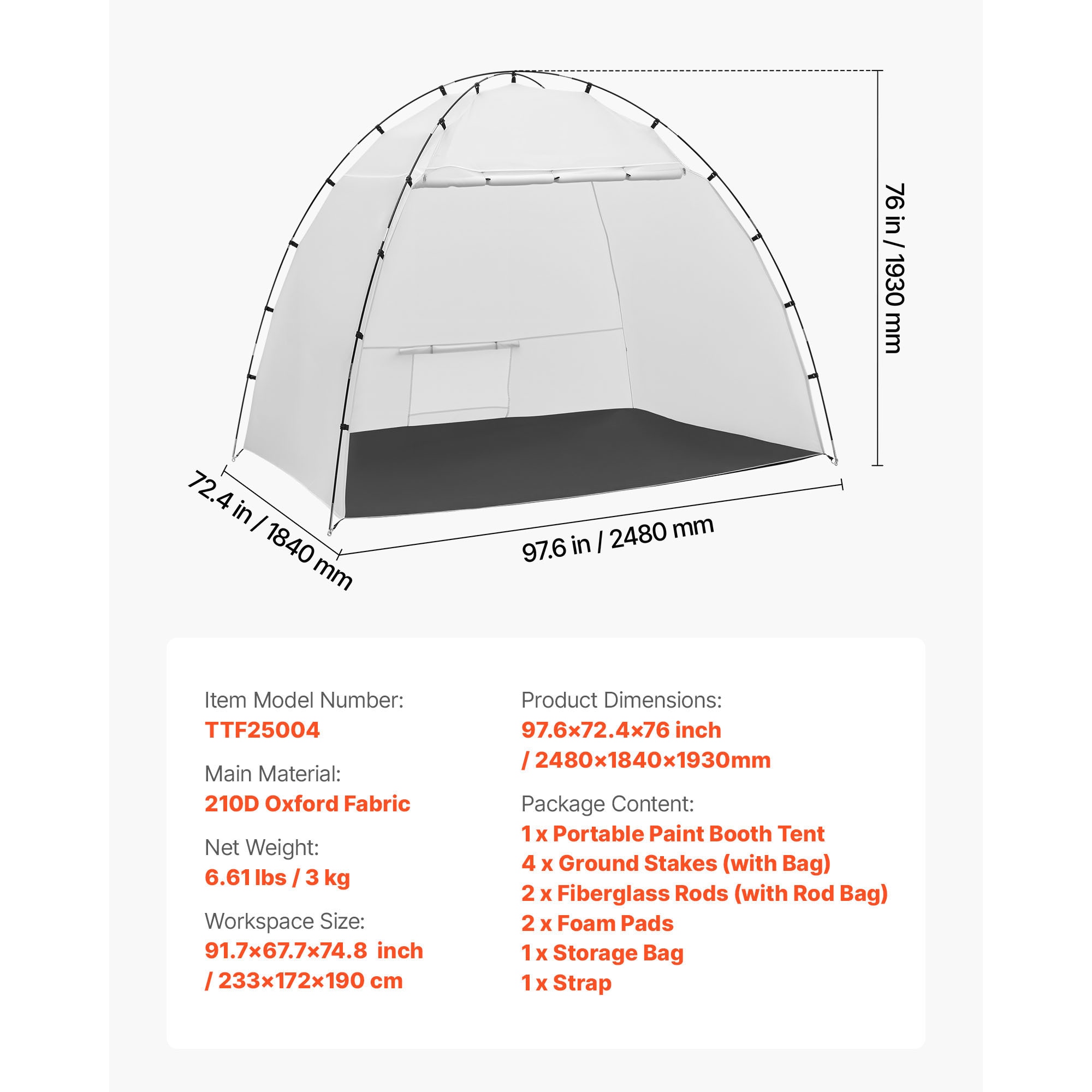 Portable Paint Booth Tent With Mesh Screen For Spray Painting_voghion.com